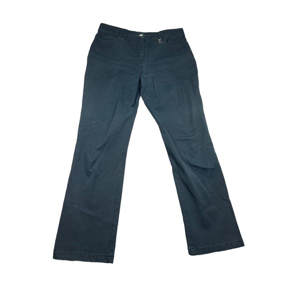 St. John Sport By Marie Gray Black Casual Straight Leg Pants Size 10 - Picture 1 of 10